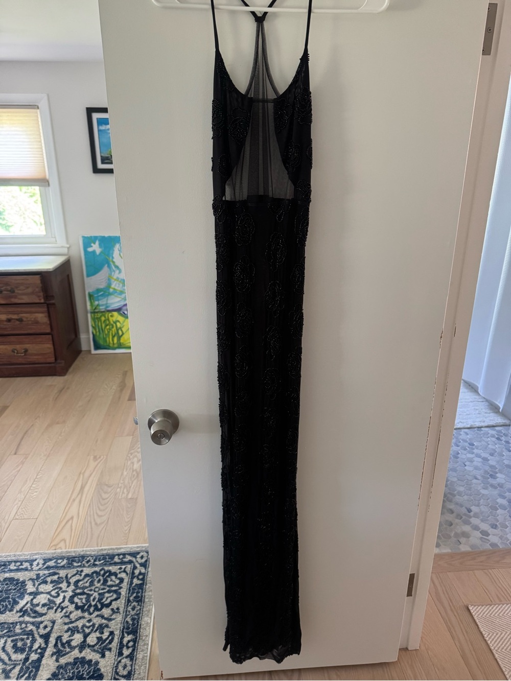 Meshki Black Beaded Maxi Dress